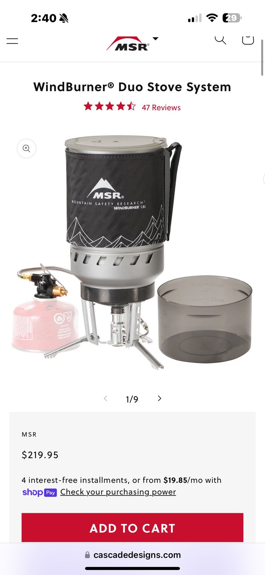 MSR Windburner Duo Backpacking stove 