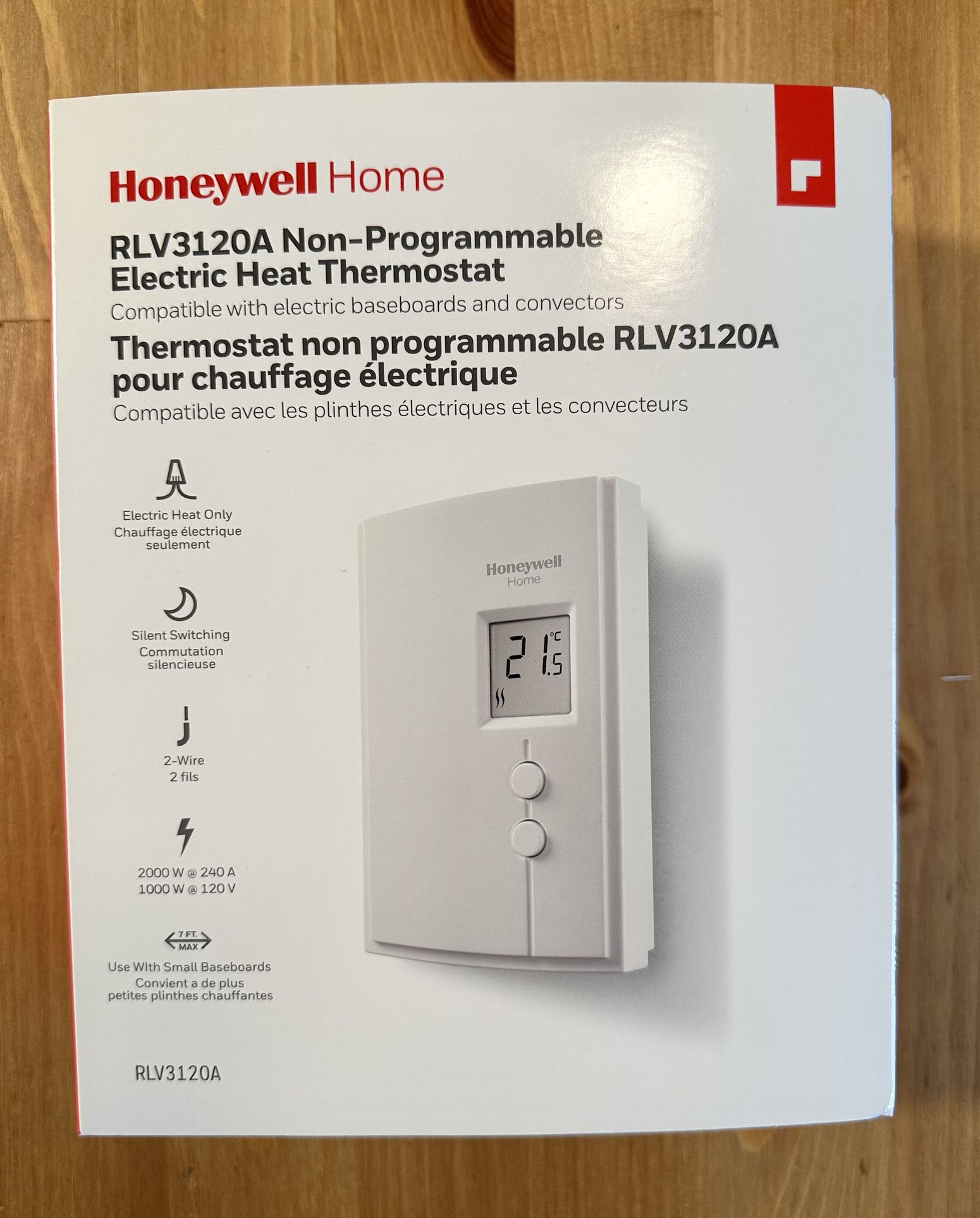 Honeywell Home Digital Baseboard Heater Thermostat - RLV3120A