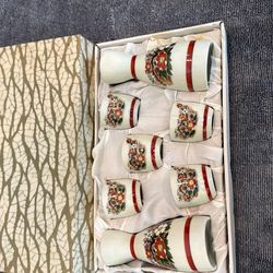 Vintage Japanese Hand-Painted Sake Set – 7 Pieces w/ Original Box