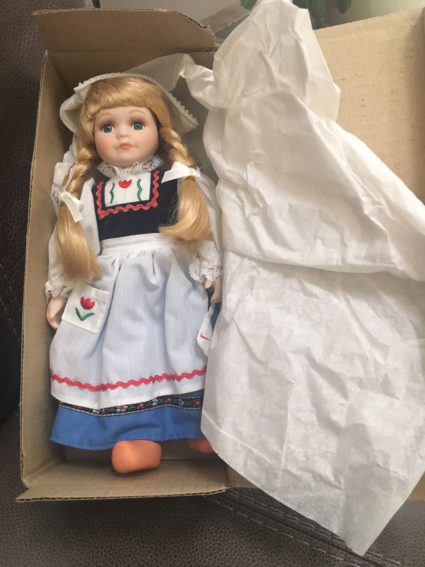 Royalton Collection Porcelain Doll - Flower Holland Dutch Clog Braids Dress 1998