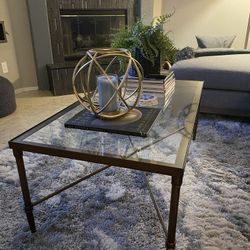 Glass And Metal Coffee Table
