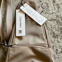 NWT $168 Calvin Klein Shay Nylon Top Buckle Sling Bag