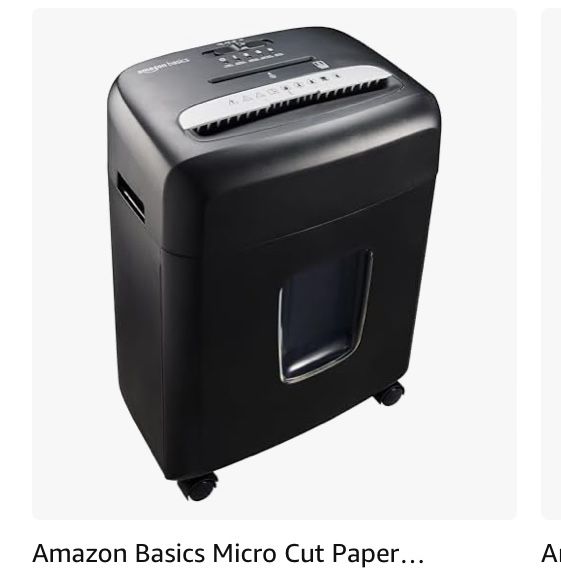 Amazon Paper Shredder $ 40