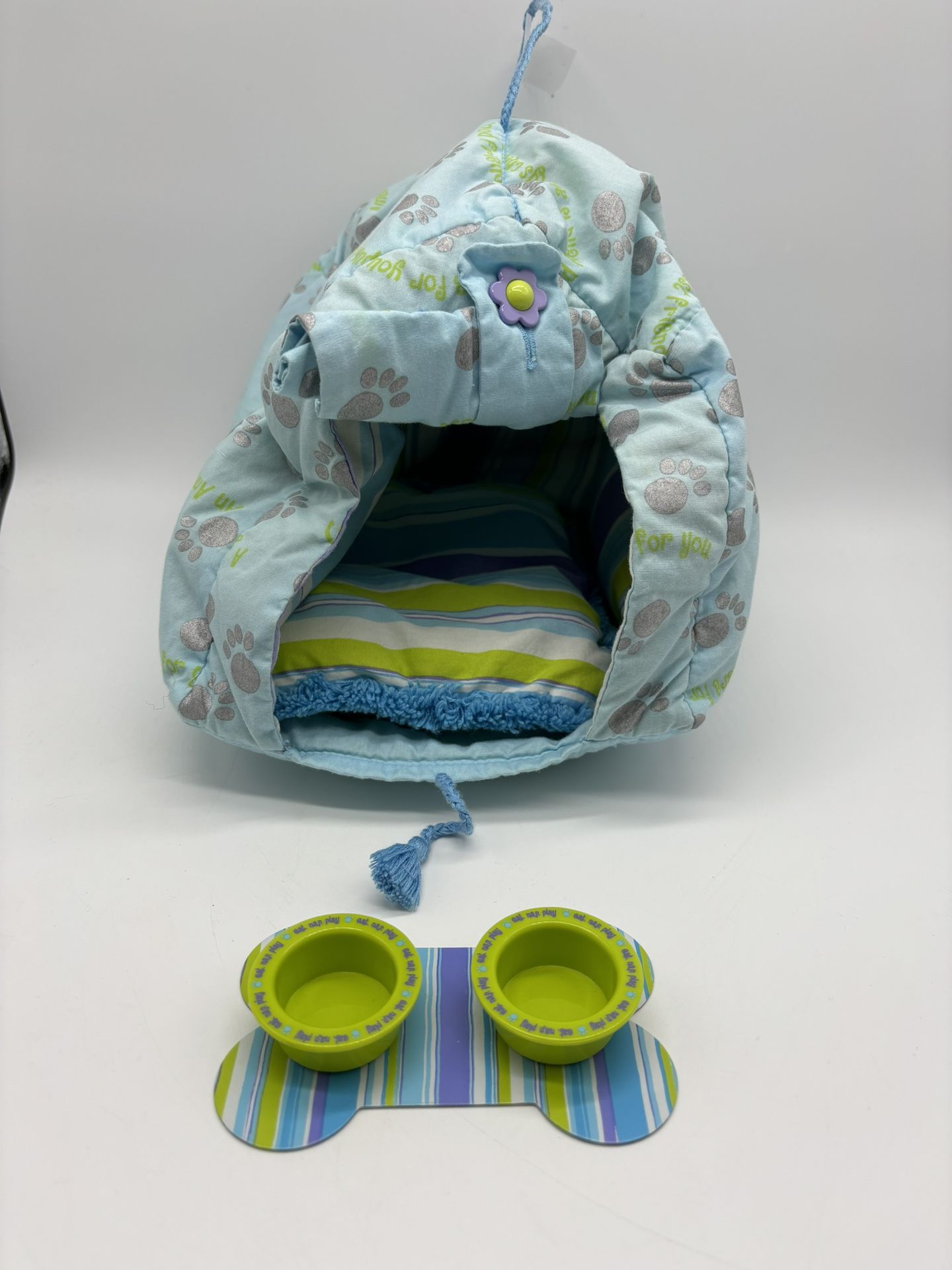 American Girl Doll Pet Dog Coconut Westie House Bowl Bone Bed Mat RETIRED