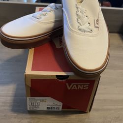 Authentic vans true white uppers with gum sole men6 womens7.5