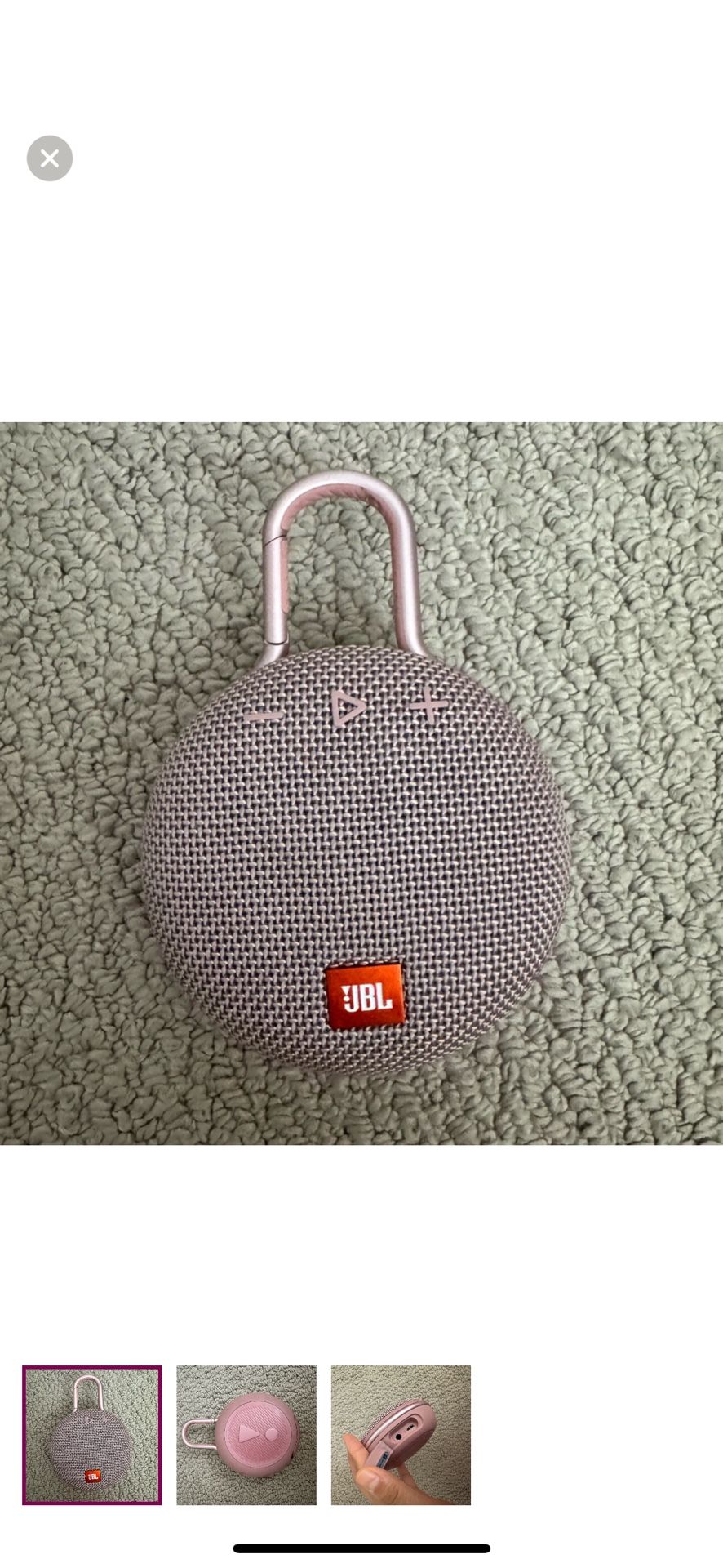 JBL Clip 3 Portable Bluetooth Speaker - Pink