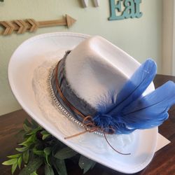 Custom Cowgirl Hat ( White Felt Hat) 