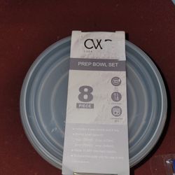 (NEW) 8 PIECE FOOD PREP BOWLS AND LIDS. ALSO GREAT IN THE FRIDGE