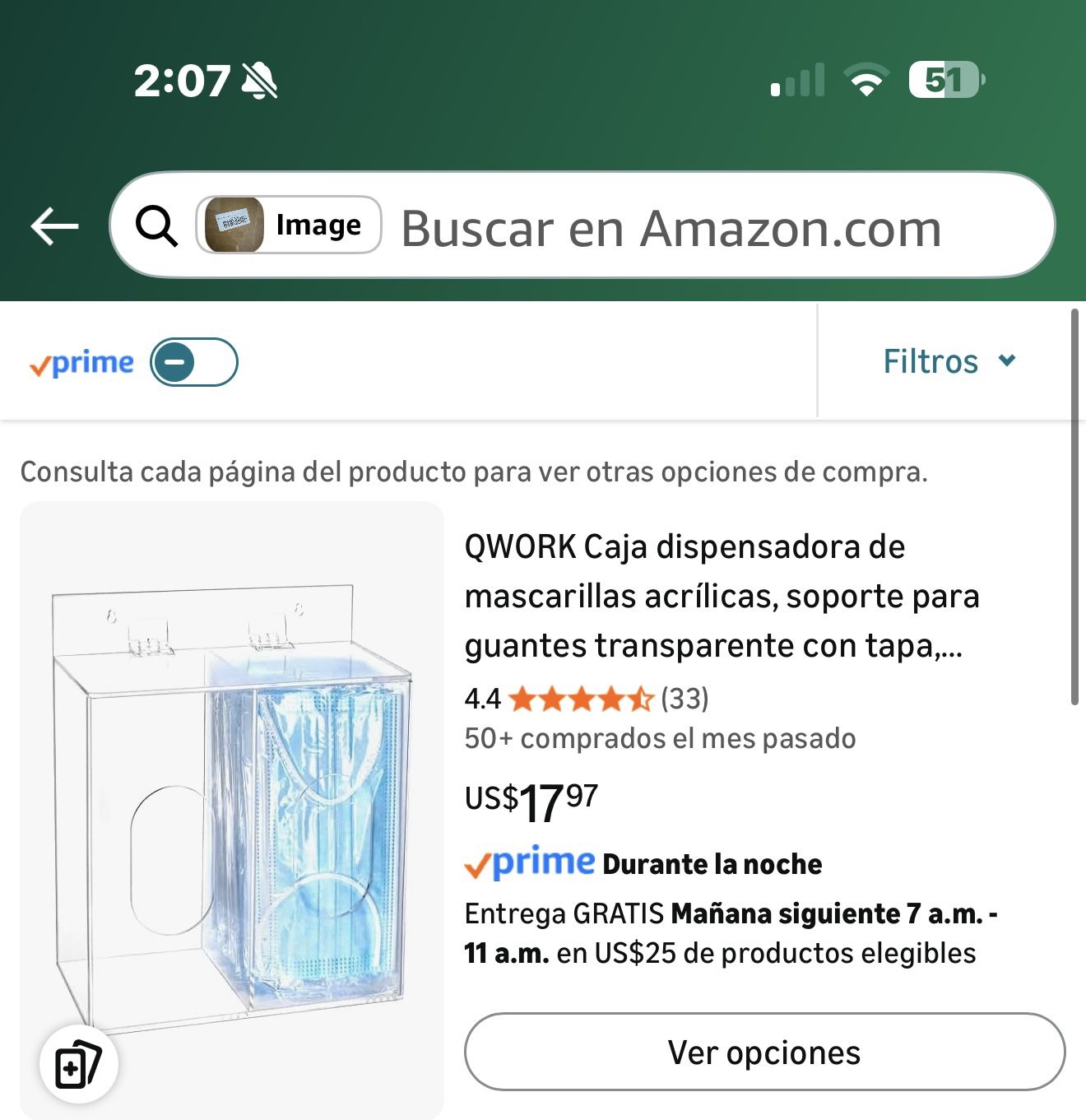 QWORK Caja dispensadora de mascarillas acrílicas, soporte para guantes transparente con tapa,...