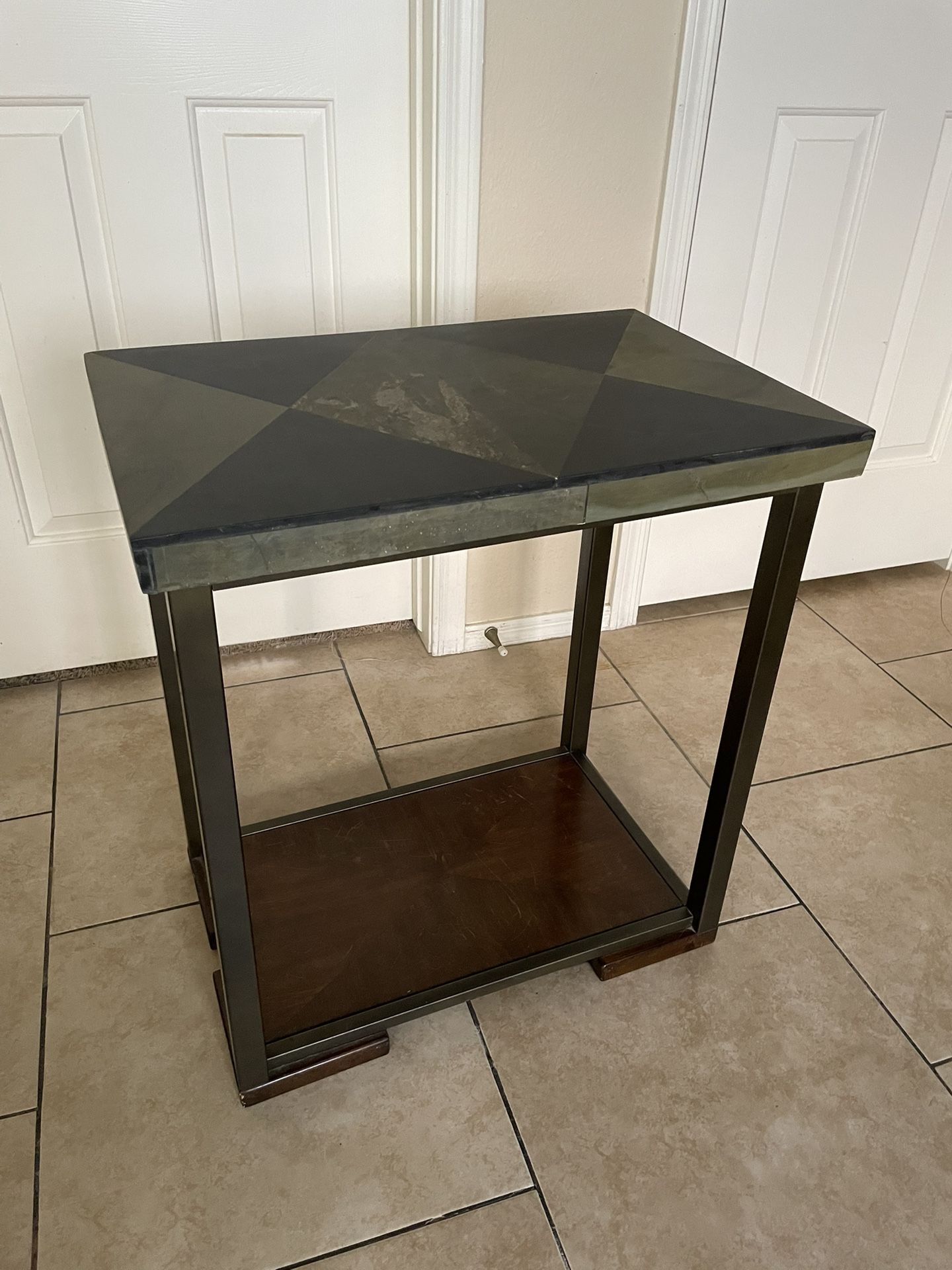 Slate Top End Table