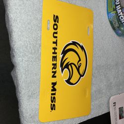 Southern Miss Car Tag License Plate