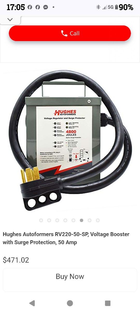$$$ RV TRAILER MOTORHOME CAMPER HUGHES VOLTAGE BOOSTER SURGE PROTECTOR 50 AMP $100 $$$