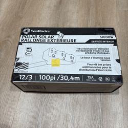 Southwire 3489SW0002 100' 12/3 SJEOOW Polar/Solar Extension Cord**Heavy Duty