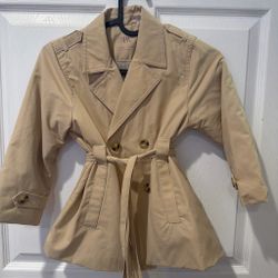 Zara Kids Beige Trench Coat Size 4