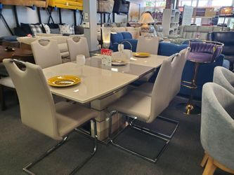 7-Piece Modern Dining Table and Chair Set