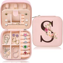 Personalized Travel Jewelry Case, “S”, NEW