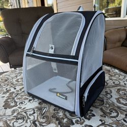 Dog/Cat Pet Backpack - Black, Like New!!