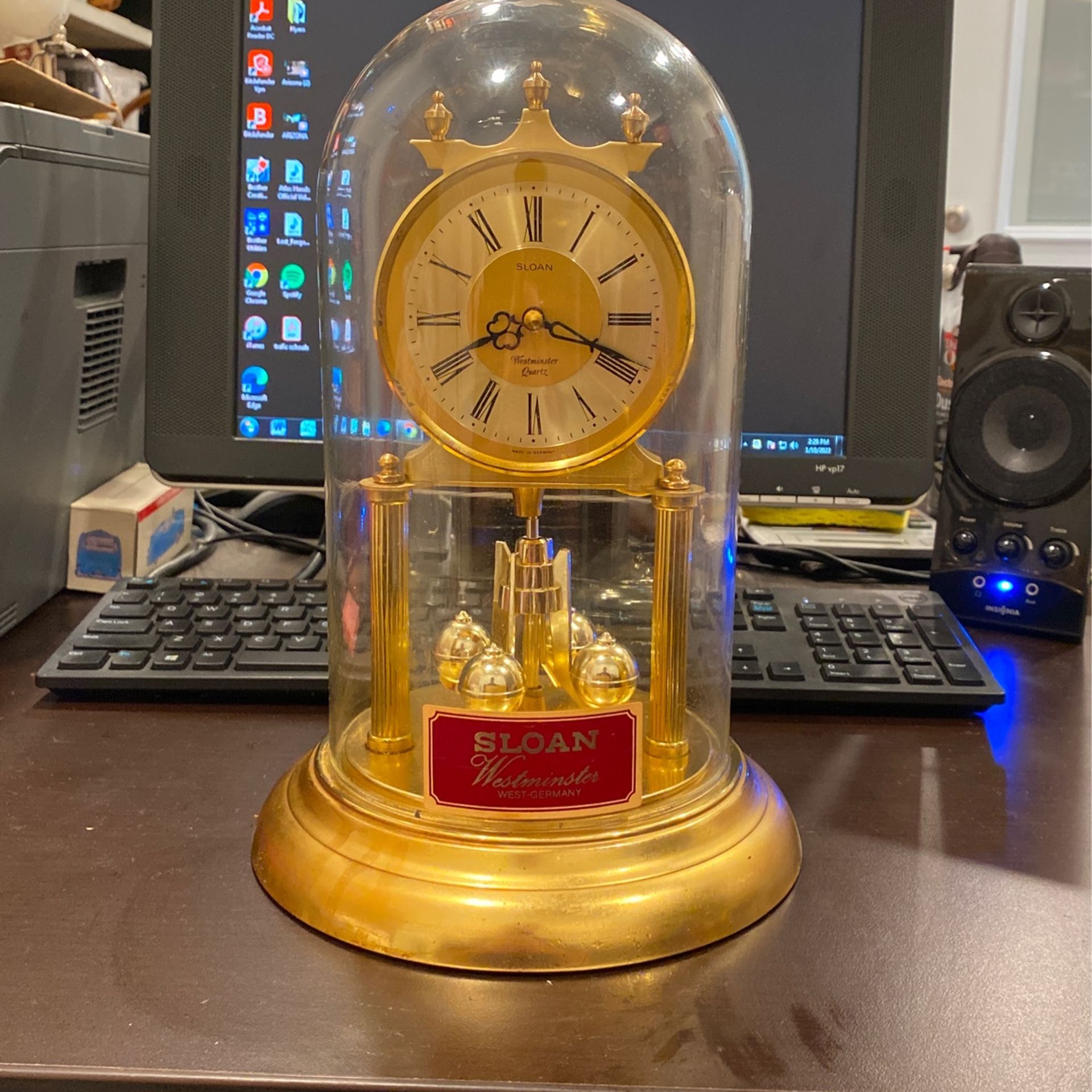 Rare Vintage Sloan Westminster Quartz Pendulum Clock