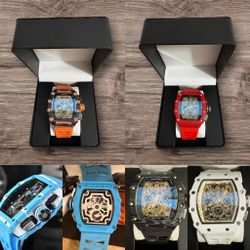 Luxury Analog Quartz Watch Rubber Band Wrist Watch 