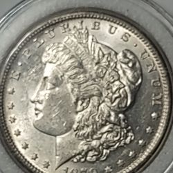 1879 Morgan Silver Round Key Date Nice Full Feathers Chested Collection Delight