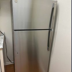 Stainless steel fridge(practically new )
