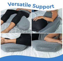 Bedsore Pressure Relief Pillow, White – Offload Pressure to Prevent Bed Sores & Ease Turning – 30° Positioning, Cooling Gel Top, 2 Non-Skid Removable 