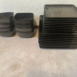 Onyx Stoneware Plate/bowl Set 