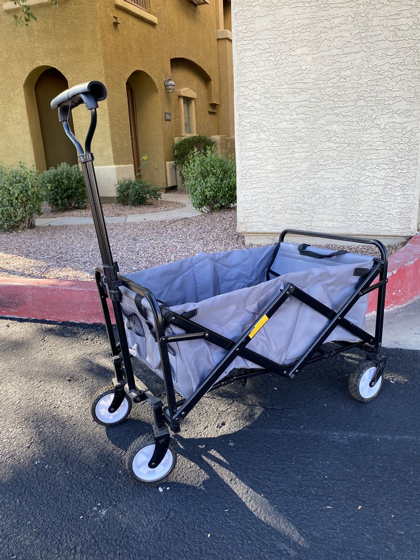 Gray Collapsible Folding Garden Outdoor Park Utility Wagon