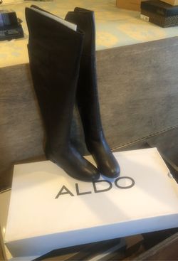 Aldo leather dark brown over the knee boots size 7