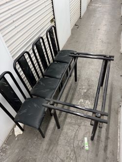 Dining Table with Chairs - Glass Top