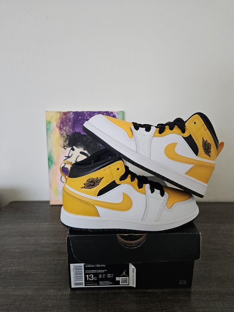 Size 13c - Kids Yellow Jordan 1's - $85