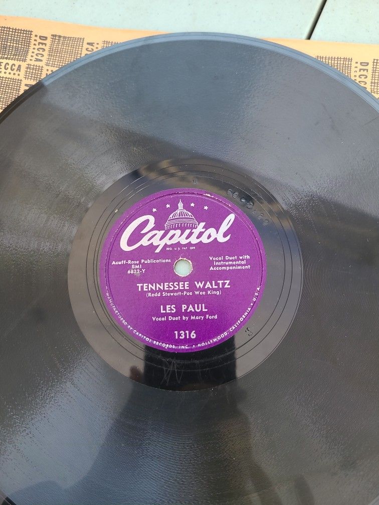 Les Paul - Tennessee Waltz / Little Rock Getaway 1950 Shellac, 10", Los Capitol