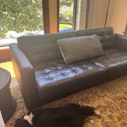 Dark Brown/black Leather Couch