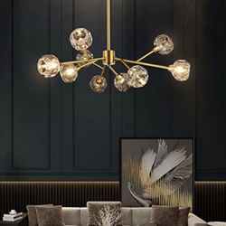 Weesalife Sputnik Chandeliers for Dining Room Light Fixture Over Table, Modern Crystal Chandeliers