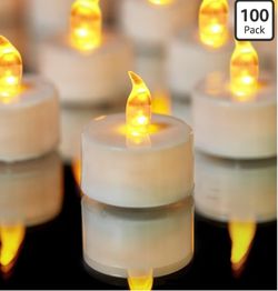 New  100pcs Tea Lights LED Tea Light Candles 200 Hours Pack of 100