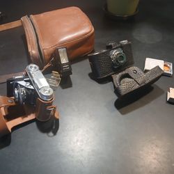 Vintage Camera Collection  - 3 Cameras And Accessories 