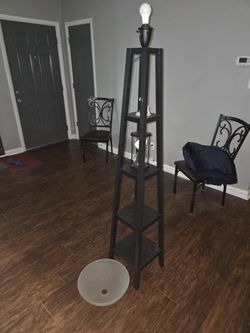 Lamp, Wooden Shelving