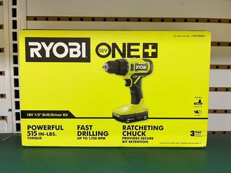 Ryobi ONE+ 18v Cordless 1/2” Drill Kit (NEW)