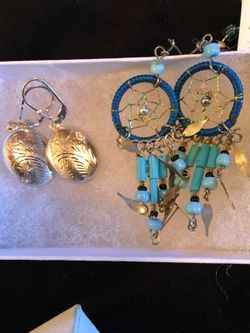 Earrings 2 pairs real silver first ones