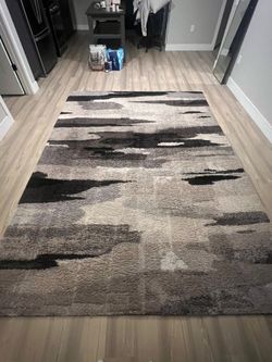 Large Rug - Modern Abstract Gray, Black, and Cream