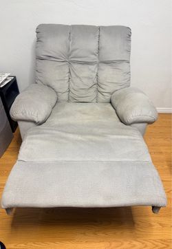 Gray Fabric Recliner Chair with Footrest