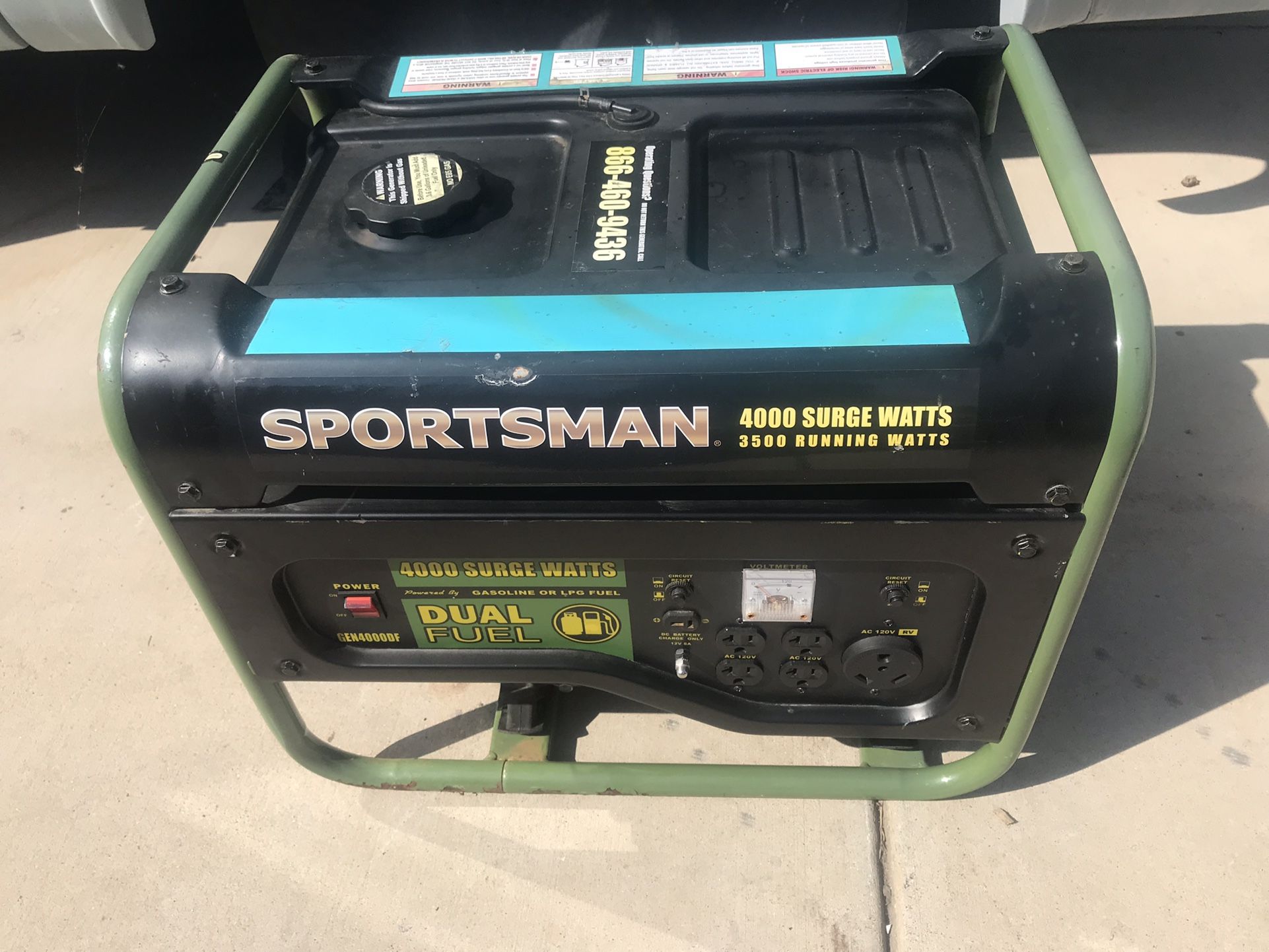 Sportsman 3500 Watt Dual Fuel Generator Runs Great