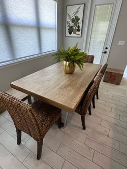 Pottery barn dining set table + chairs + bench