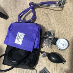 ADC Diagnostix 778 Pocket Aneroid Sphygmomanometer with an Adcuff Nylon Blood Pressure Cuff and a stethoscope