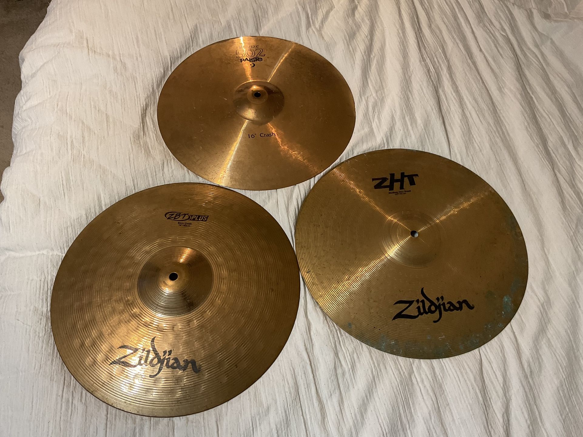 Zildjian Paiste crash cymbals