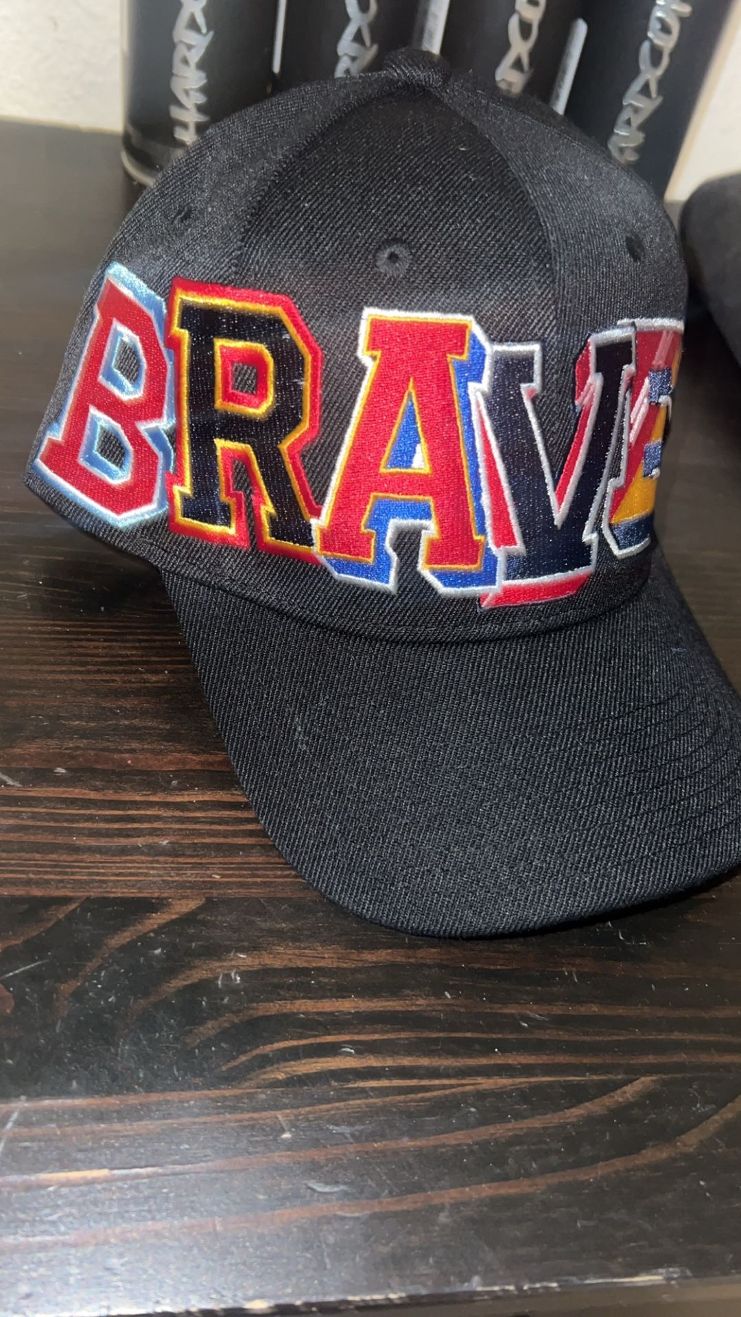 Mitchell And Ness Braves SnapBack Hat .