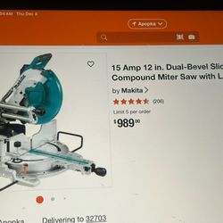 Makita Slide Compound Miter Saw / Laser