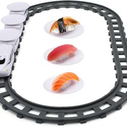 Apettoey Sushi Train Rotating Table Food Train Battery Powered Electric Train Toy Japanese Sashimi Plates Sushi Serving Tray Under Christmas Tree Trai