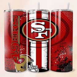 Custom 20oz 49ers Football Print Stainless Steel Skinny Tumbler