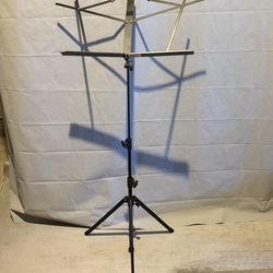 Black Metal Music Stand Adjustable Height